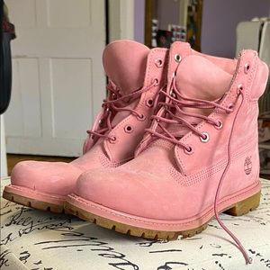 Timberland Pink Suede Boots